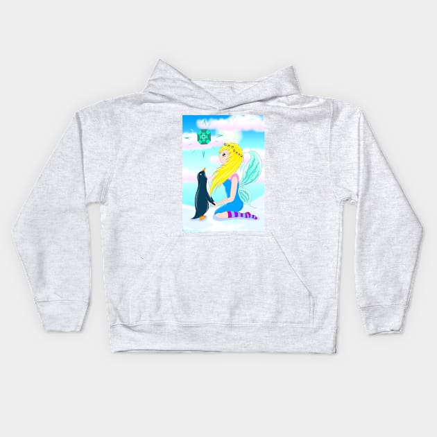 Fairy and penguin friend Kids Hoodie by MelanieJeyakkumar